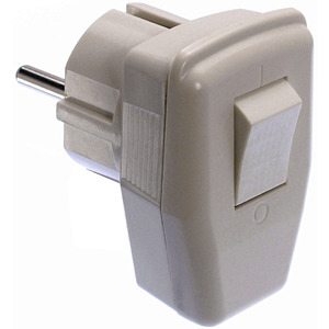 Schutzkontakt-Winkelstecker mit Schalter, 230V/16A
