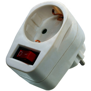Schutzkontaktsteckdose mit beleuchtetem Ein-/Aus-Schalter 