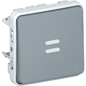 Wippschalter Aus-/ Wechsel Kontroll Feuchtraum Modular Plexo 55 grau 