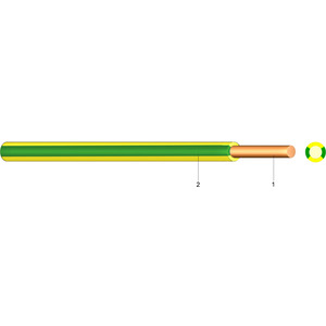 PVC Aderleitung Ye 10 gelb/grün 100m Bund 