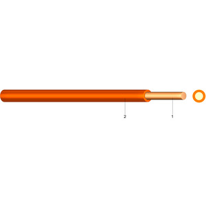 Halogenfreie Aderleitung Cca 70°C 2,5mm² eindrähtig orange 100m Bund 