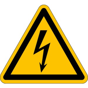 Warnschild Warnung vor elek. Spannung Folie selbstklebend SL 100mm 