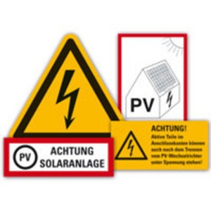 Aufkleber PV-Anlage Ersatzstrom und Schwarzstartfähigkeit, Aufkleber, Feuerwehrzeichen, Brandschutz, Schilder und Kennzeichnungen