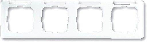 Abdeckrahmen 4-fach Linear waagerecht weiß glänzend mit Sichtfenster 