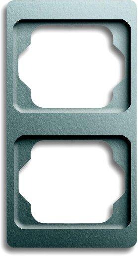 Abdeckrahmen alpha 2-fach senkrecht Titan matt 