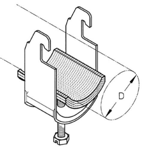 Kabelschelle 52 AC-IW mit Isolierwanne schwarz UV-beständig 