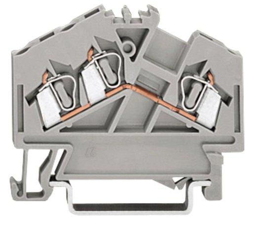 3-Leiter-Durchgangsklemme 0,08 - 2,5 mm² grau 