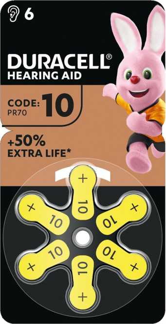 Hörgerätebatterie Hearing Aid EasyTab DA10 PR70 6 Stk 