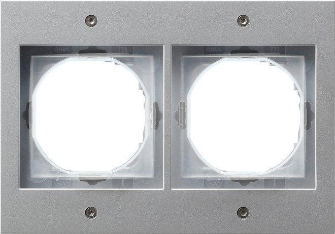 2-fach Abdeckrahmen für TX_44 (WG UP) Farbe Aluminium 