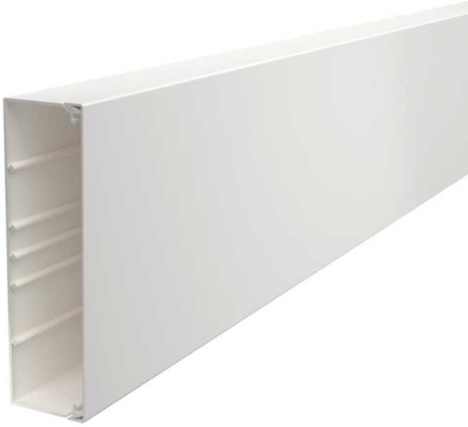 Leitungsführungskanal mit Bodenlochung 60x210 mm reinweiß 