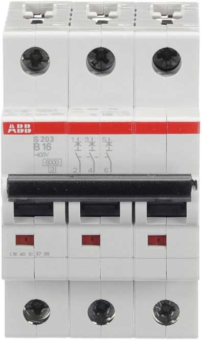 LS-Schutzschalter 3-polig 6kA /20kA B-Char 16A 3TE 
