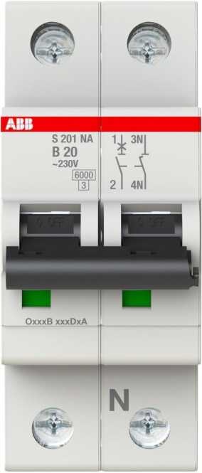 LS-Schutzschalter 2-polig 6kA B-Char 20A 2TE 