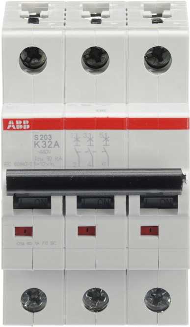 LS-Schutzschalter 3-polig 6kA /20kA K-Char 32A 3TE 