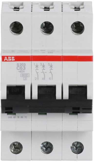 LS-Schutzschalter 3-polig 6kA /20kA C-Char 63A 3TE 