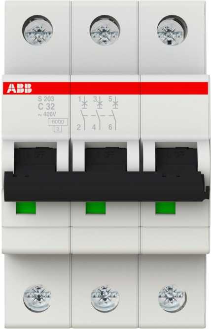 LS-Schutzschalter 3-polig 6kA /20kA C-Char 32A 3TE 