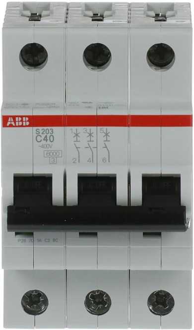 LS-Schutzschalter 3-polig 6kA /20kA C-Char 40A 3TE 