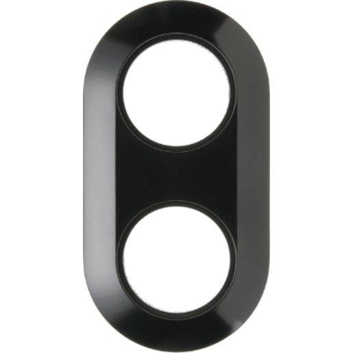 Abdeckrahmen 2-fach Serie 1930 - schwarz/ glänzend 