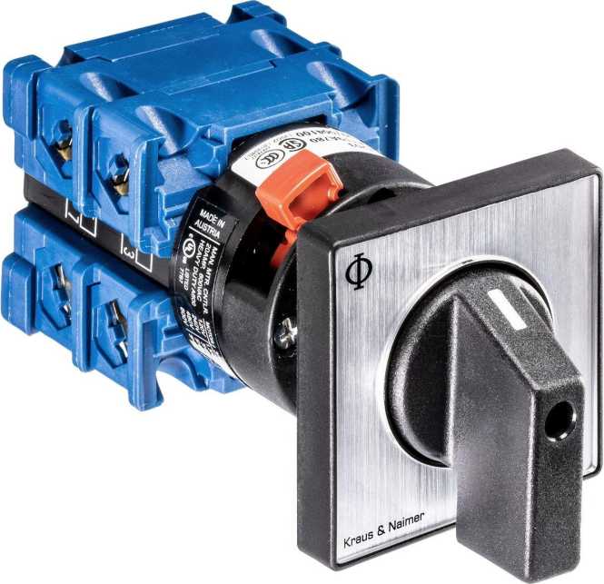 Stufenschalter 4 Stufen ohne 0-Stellung 1pol 60° Zentralbefest. 