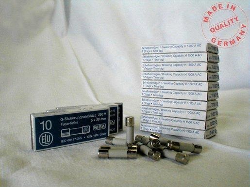 G-Sicherung Keramik träge 5x20mm 250V H 1A 