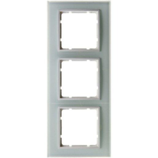 Abdeckrahmen 3-fach B.7 - Glas/ polarweiß 
