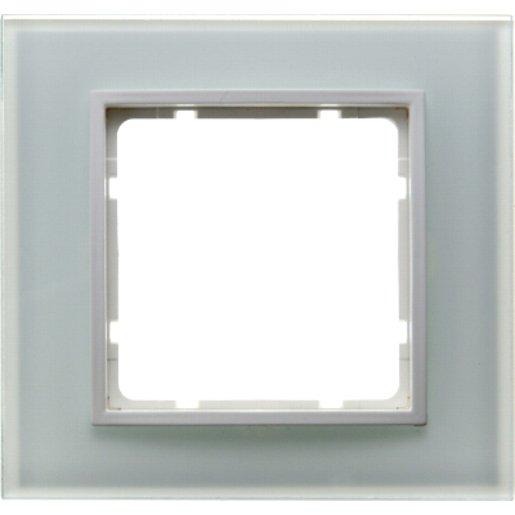 Abdeckrahmen 1-fach B.7 Glas polarweiß / transparent 
