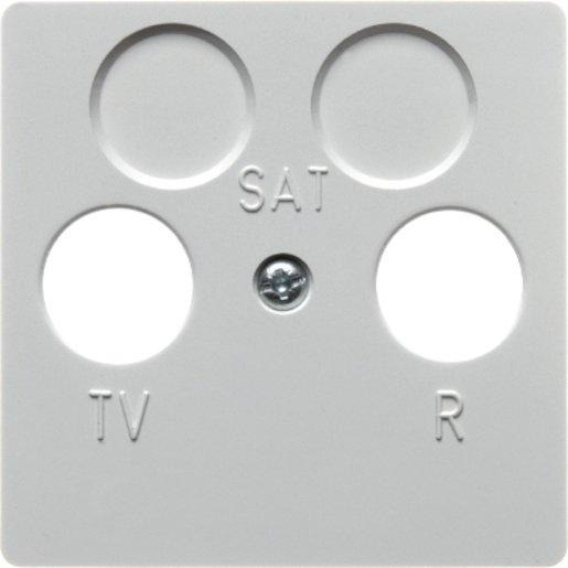 Zentralplatte für Antennen-Steckdose 2Loch polarweiß 