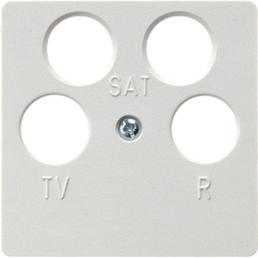 Zentralplatte für Antennen-Steckdose 4-Loch polarweiß glänzend 