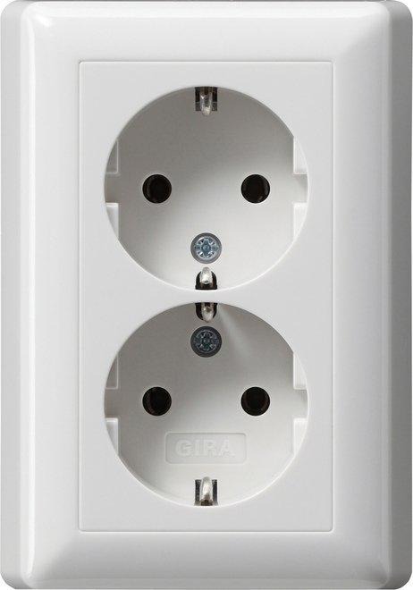 Doppel-SCHUKO für Standard 55 reinweiß 