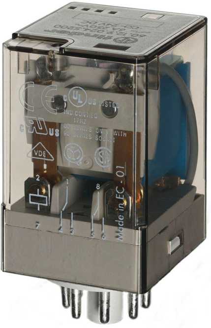 Industrierelais steckbar 2W 10A 24VDC Prüftaste + Anzeige Serie 60 