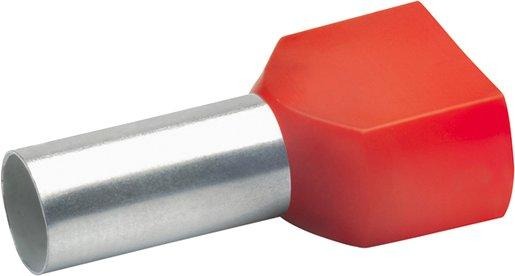 Aderendhülse für 2 Leitungen isoliert 2x10 mm² 14 mm lang Cu 