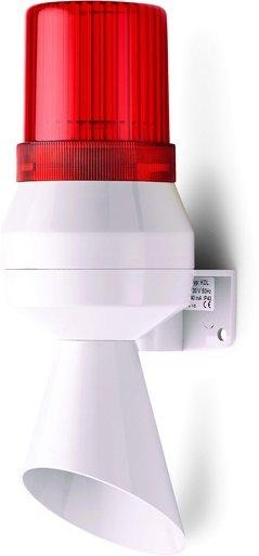 Kleinhupe mit Trichter und Signalleuchte rot 24 V DC 