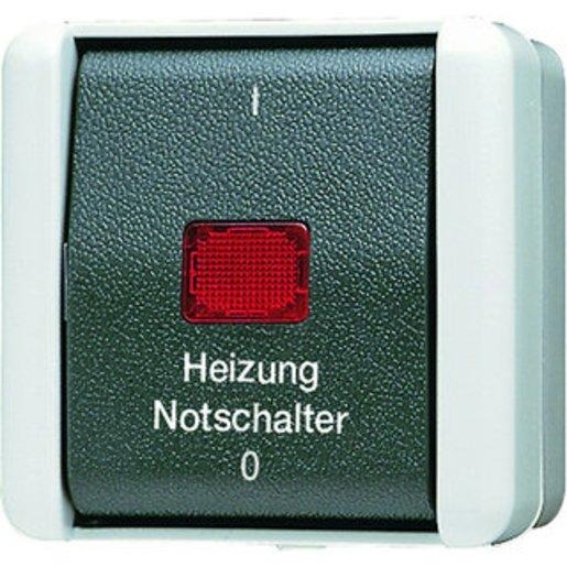 Heizung-Notschalter 10 AX 250 V rotes Lichtaustritt 1 / 0 Aus 2-polig 