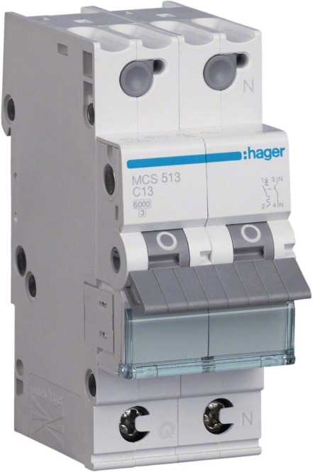 LS-Schutzschalter 2-polig 6kA C-Char 13A 2TE QuickConnect 