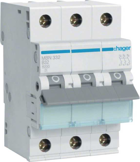 LS-Schutzschalter 3-polig 6kA /6kA B-Char 32A 3TE 