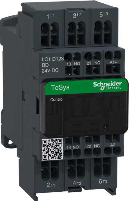 Leistungsschütz AC-schaltend 3-polig 1S+1Ö 24V DC 4 KW LC1-D123BD 