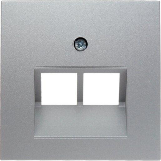 Zentralstück für UAE/E-DAT Design/Telekom ISDN-Steckdose Glas alu 