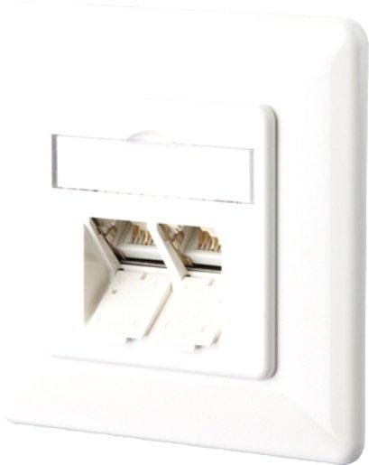 Kommunikationsanschlussdose E-DAT C6 2 Port UP reinweiß 