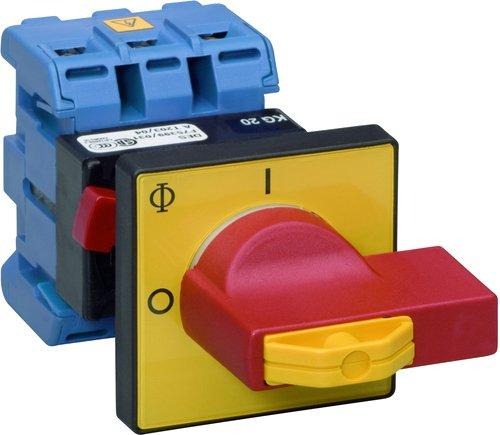 Hauptschalter 2polig Zentralbefestigung Sperrvorrichtung grau-schw. 