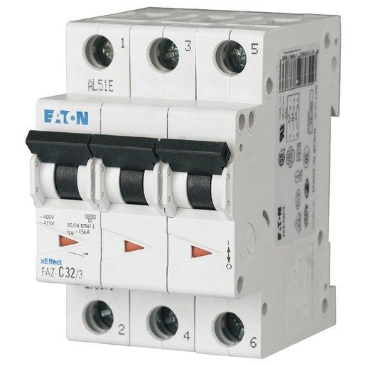 LS-Schutzschalter 3-polig 10kA /15kA C-Char 16A 3TE 