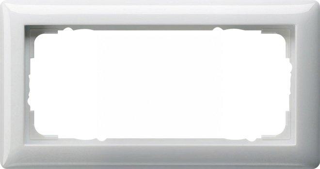 2-fach Abdeckrahmen ohne Mittelsteg Standard 55 reinweiß 