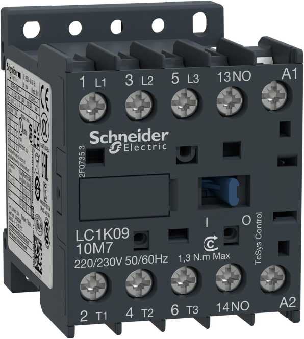 Leistungsschütz AC-schaltend 3P 220V 1S 9A 4 KW LC1-K0910M7 