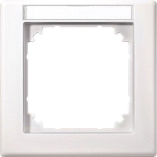 Abdeckrahmen 1-fach mit Beschriftungsträger polarweiß matt 