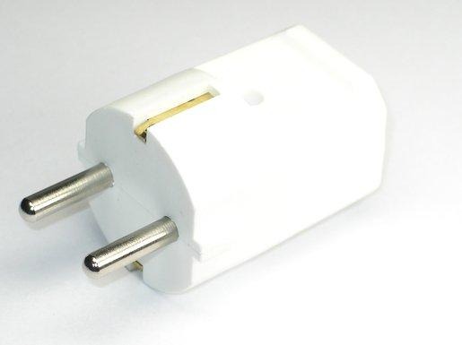 SCHUKO-Stecker ohne Tülle weiß 