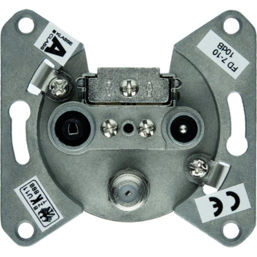 Antennen-Steckdose 3Loch Durchgangsdose Modul Einsatz 