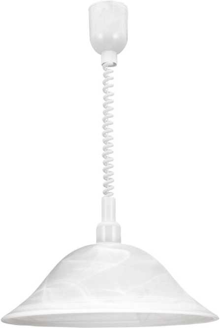 Hängeleuchte-Zug E27 1x60W weiß/Glas strukturiert ALESSANDRA 