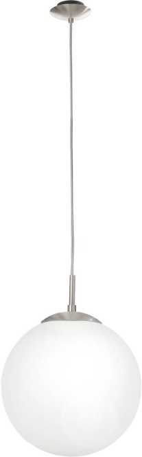 Hängeleuchte E27 1x60W nickel-matt/Glas opal RONDO 