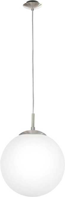 Hängeleuchte E27 1x60W nickel-matt/Glas opal RONDO 