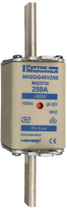 NH-Sicherung gG Gr.2 400VAC 200A mit spannungsführenden Grifflaschen 