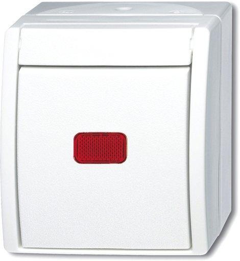 Wippkontrollschalter rotes Fenster mit Glimmlampe 