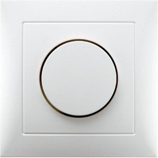 Abdeckplatte mit Regulierknopf für Drehdimmer S.1 polarweiß glänzend 